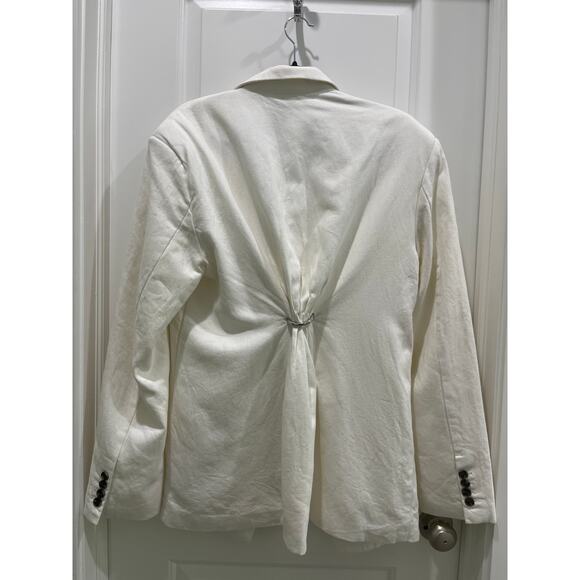 NA-KD One Button Detail Oversized White Blazer Sz L - Picture 7 of 9
